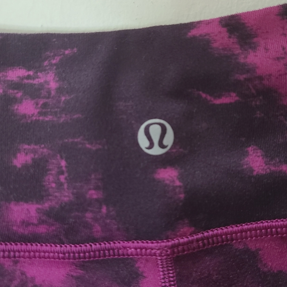 Lululemon Wunder Under Crop II Leggings Full-On Luon Breezie Regal Plum/Black 4 - Picture 6 of 12